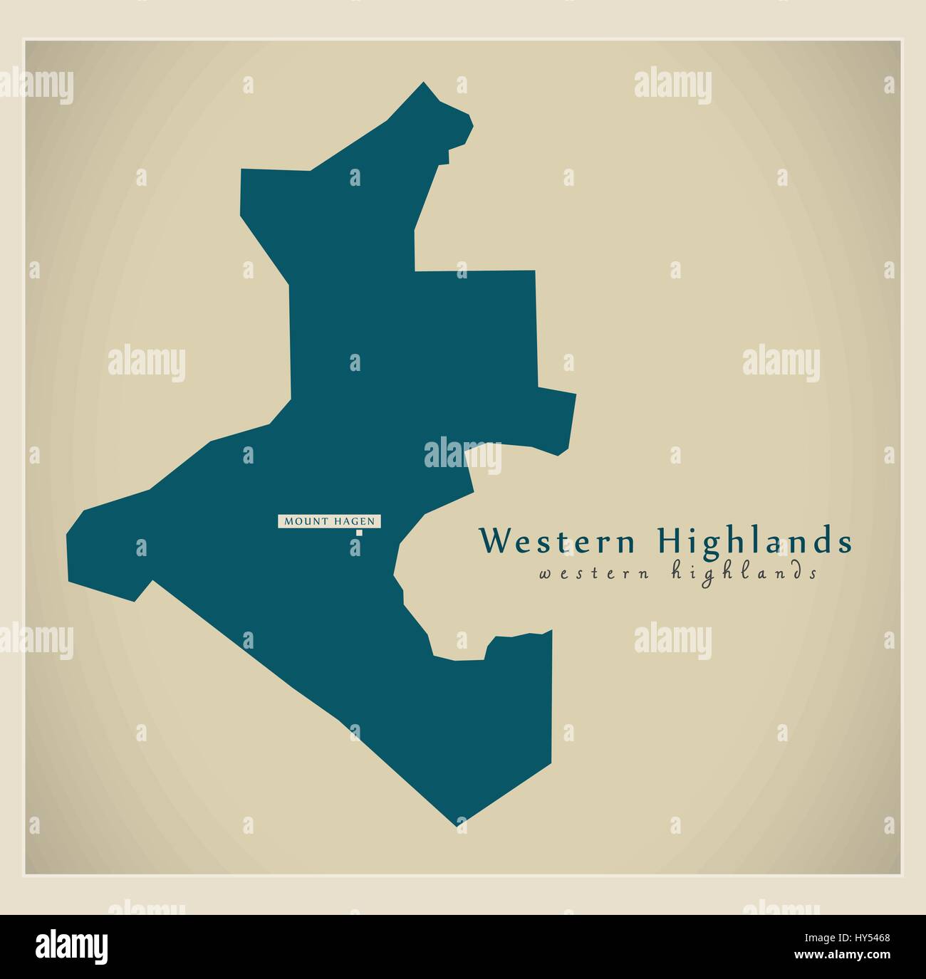 Moderne Karte - Western Highlands PG Stock Vektor