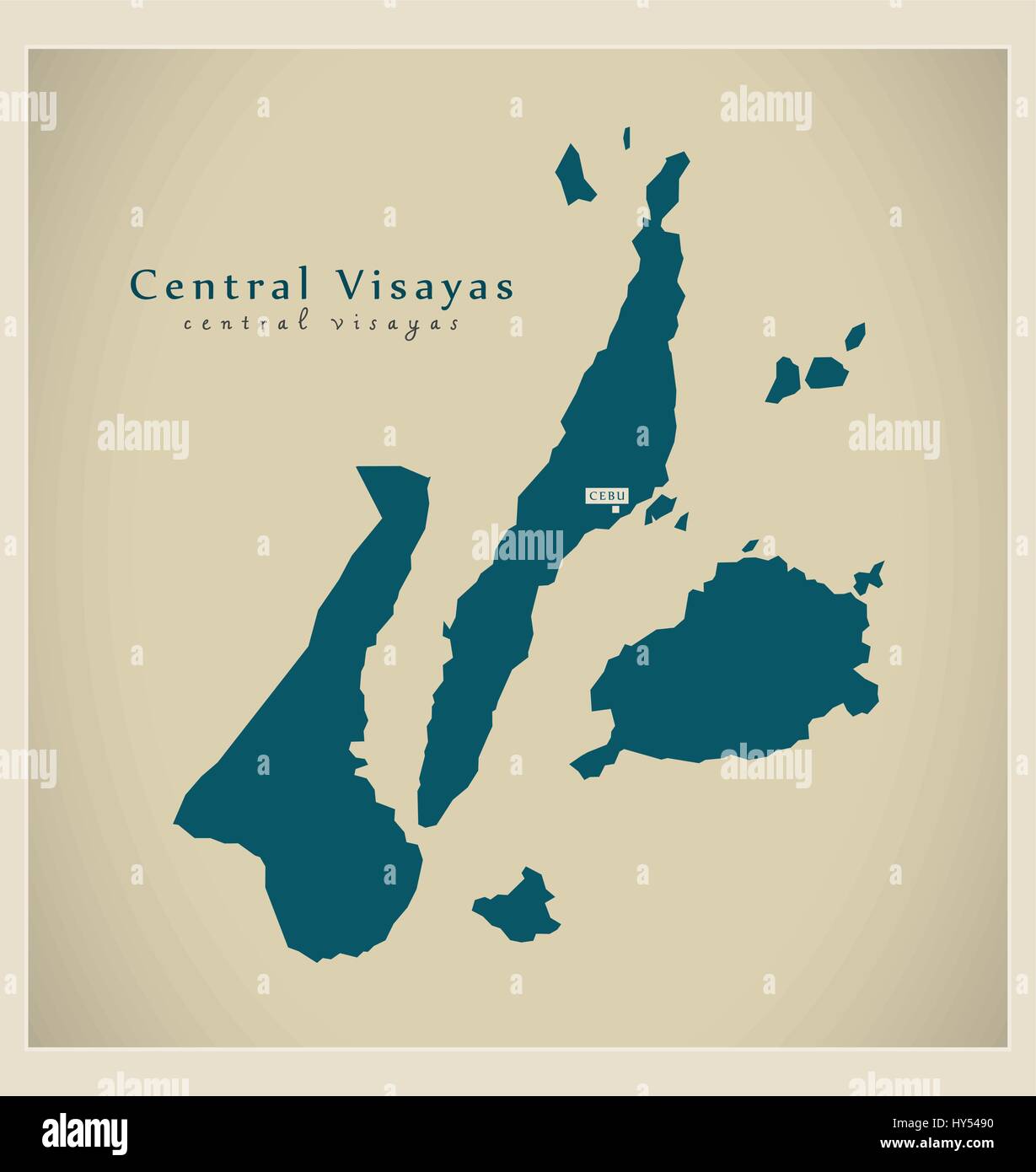 Moderne Karte - Central Visayas PH Stock Vektor