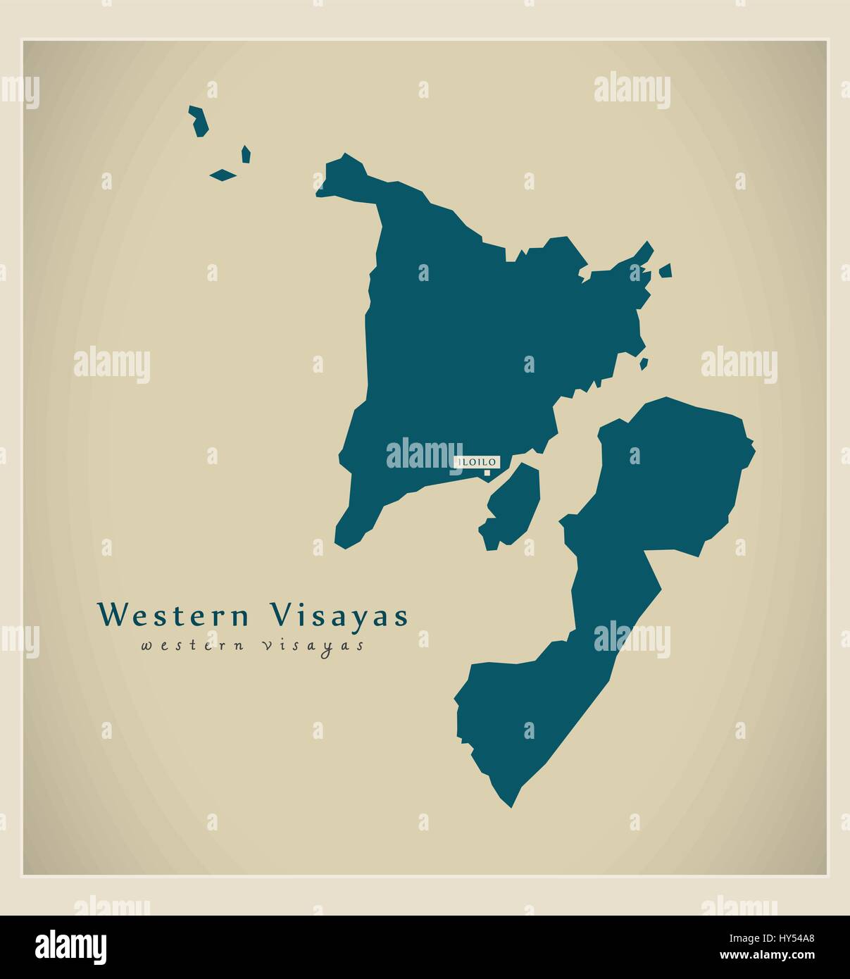 Moderne Karte - Western Visayas PH Stock Vektor