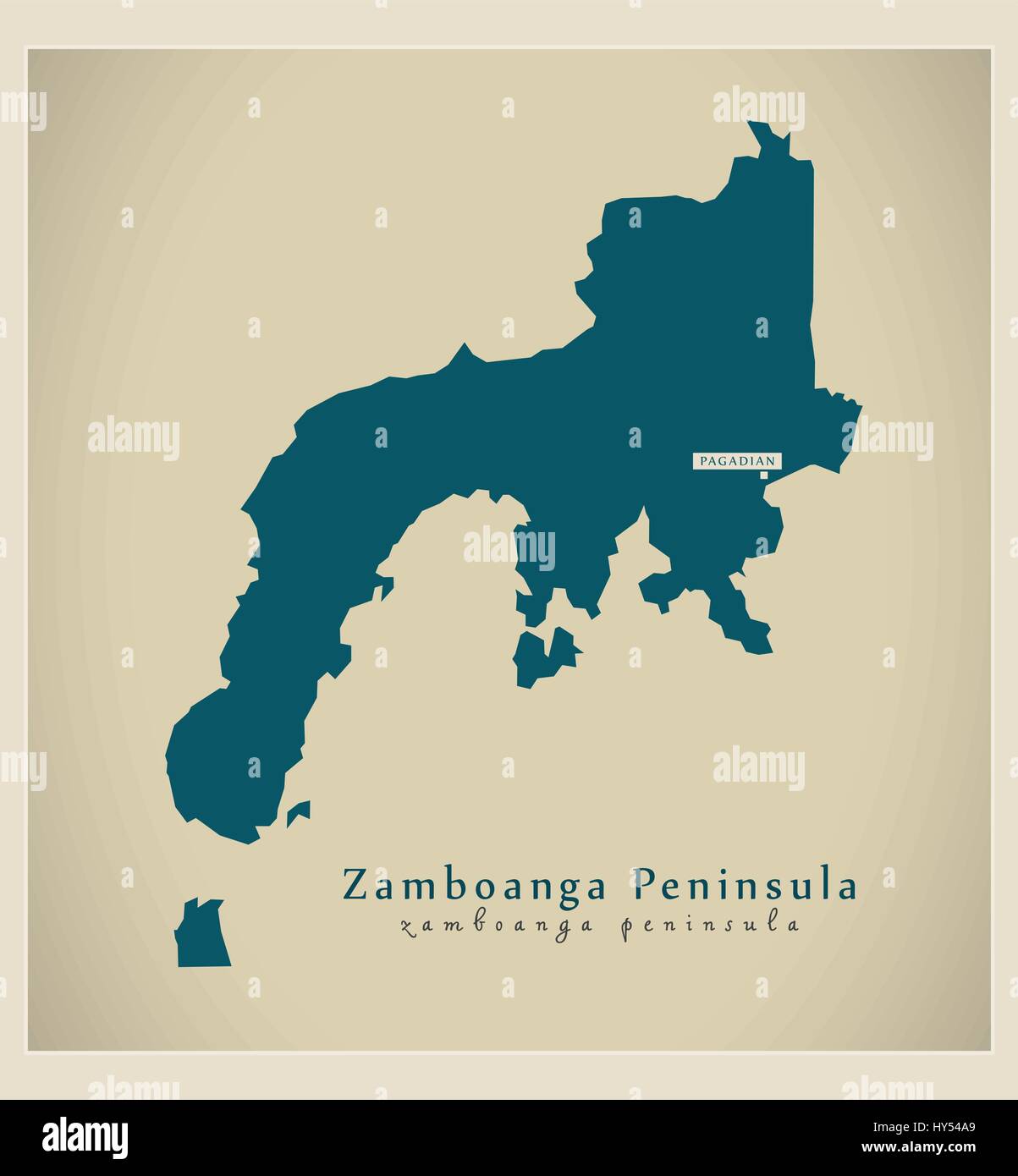 Moderne Karte - Zamboanga-Halbinsel PH Stock Vektor