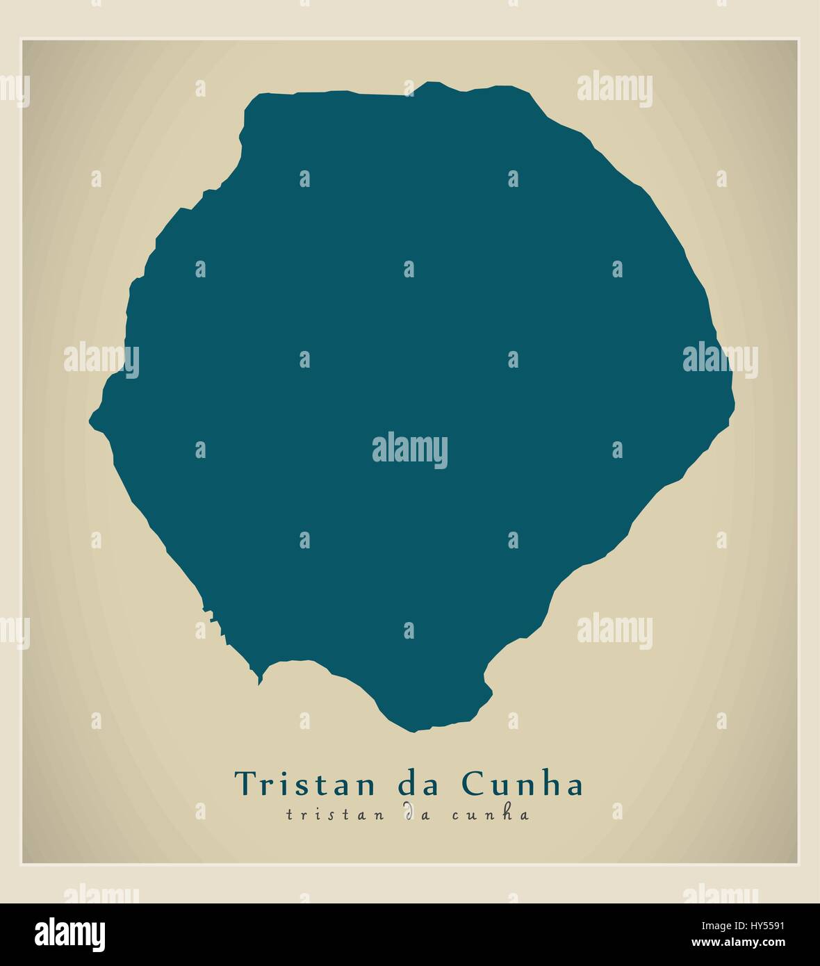 Moderne Karte - Trstan da Cunha [Britisches Territorium] Stock Vektor