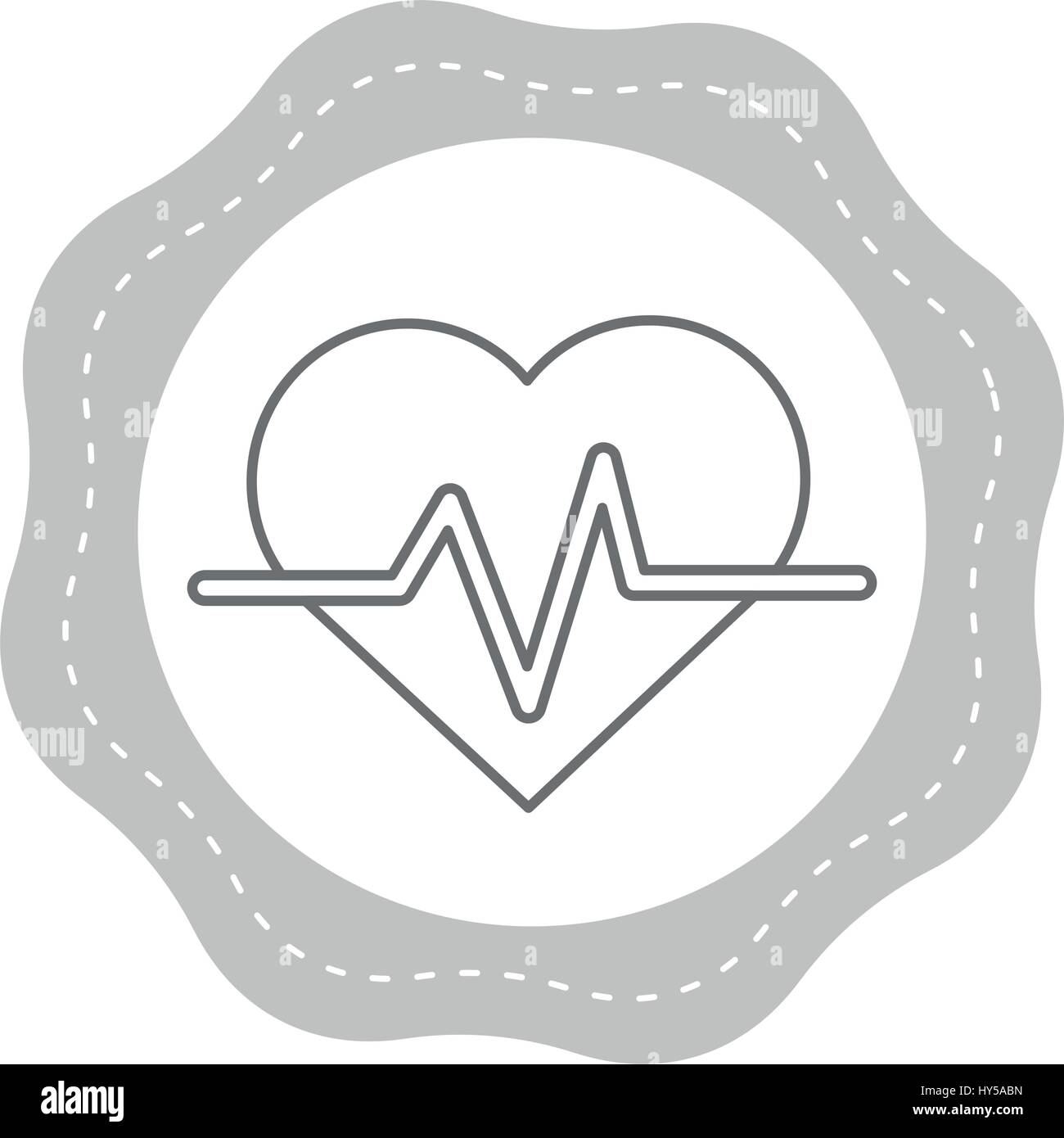 Aufkleber Heartbeat Cardio Vitalparameter herausfinden Stock Vektor