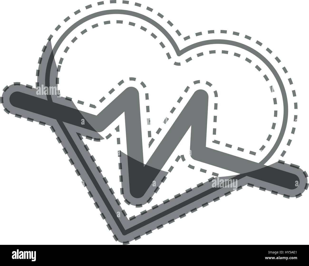 Silhouette Herzschlag Cardio Vitalparameter Stock Vektor