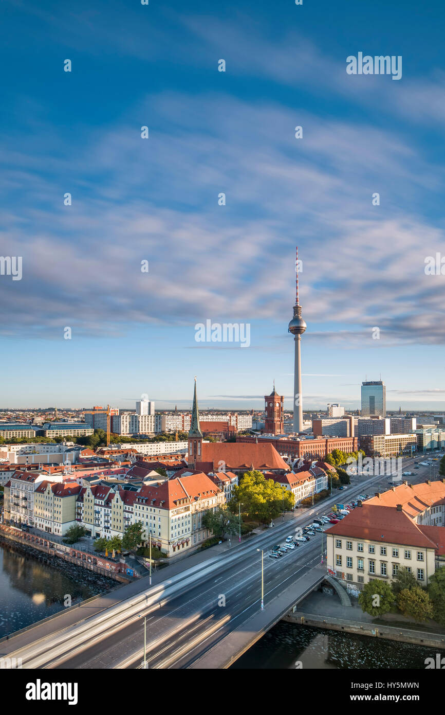 Blick auf das Nikolaiviertel, Alexanderplatz, Berlin-Mitte, Berlin, Deutschland Stockfoto