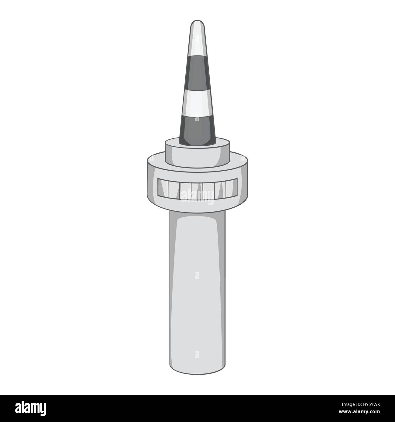 Namsan Tower in Seoul Symbol, grauen Stil Monochrom Stock Vektor