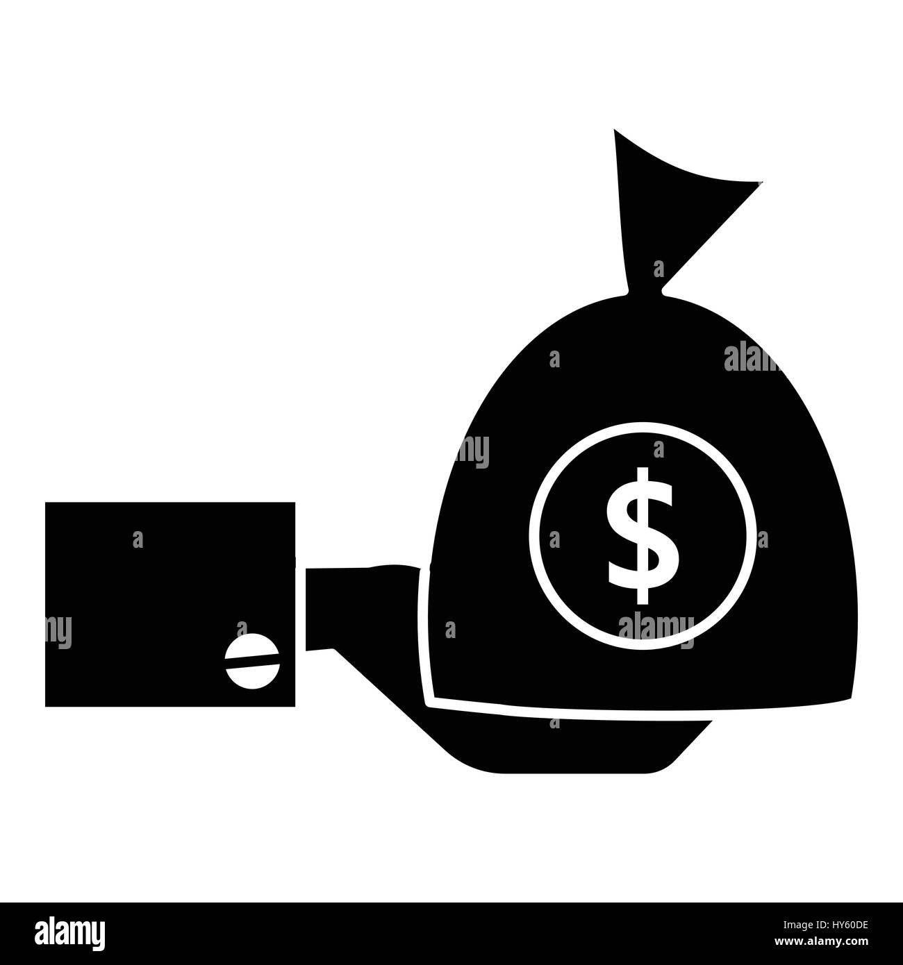 Hand, die Geld-Symbol, einfachen Stil Stock Vektor