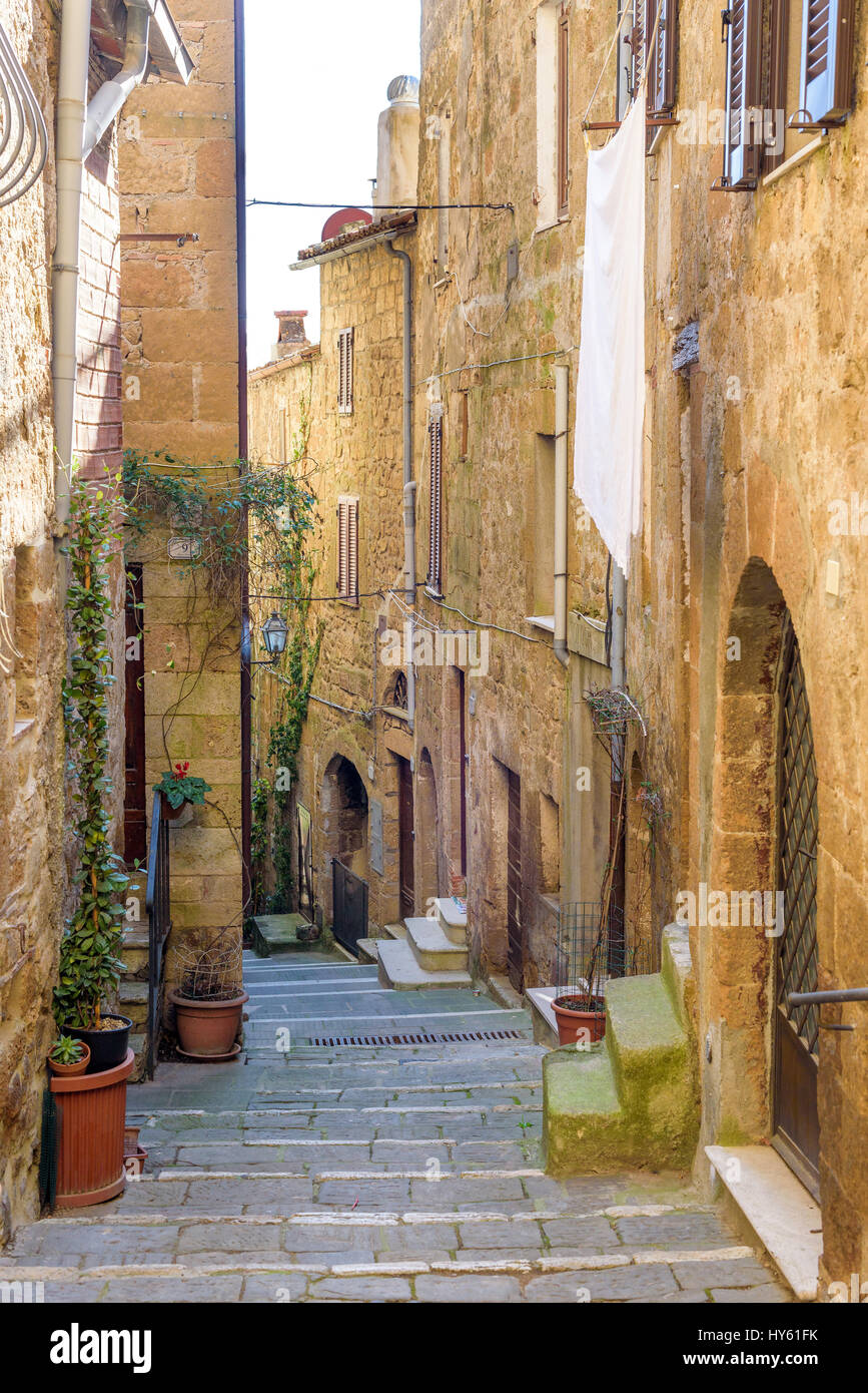 alte Architektur in Pitigliano, Provinz Grosseto, Toskana, Italien Stockfoto