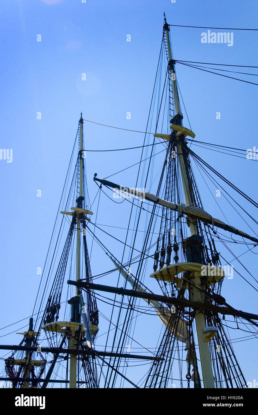 Die Freundschaft von Salem ist eine 171-Fuß-Nachbildung des 1797 Ostindienfahrer, Salem, Massachusetts Stockfoto