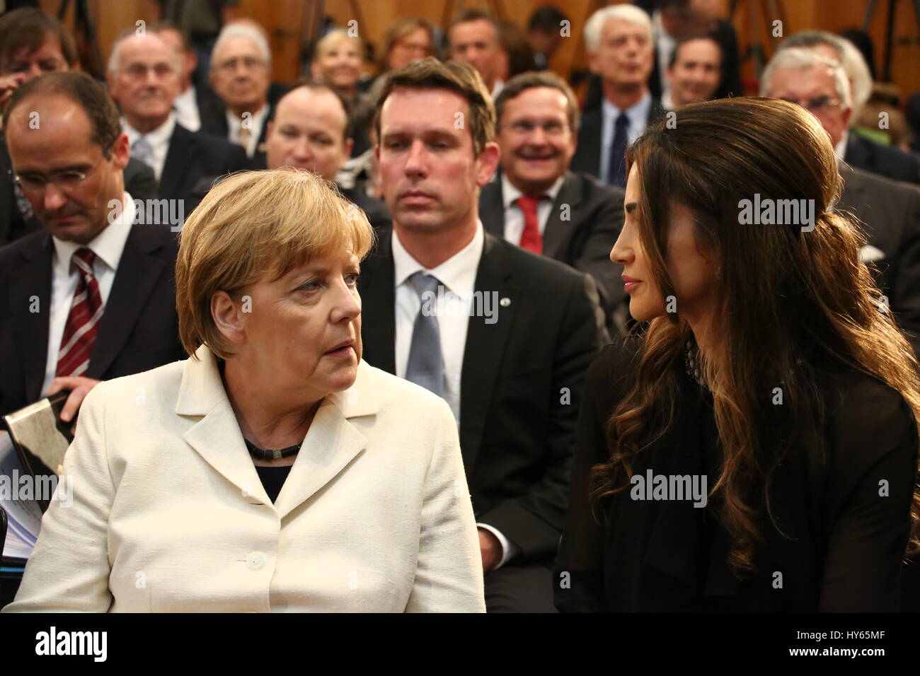 Berlin, Deutschland, 17. Septmeber, 2015: Königin Rania von Jordanien erhält den Walther-Rathenau-Award. Stockfoto