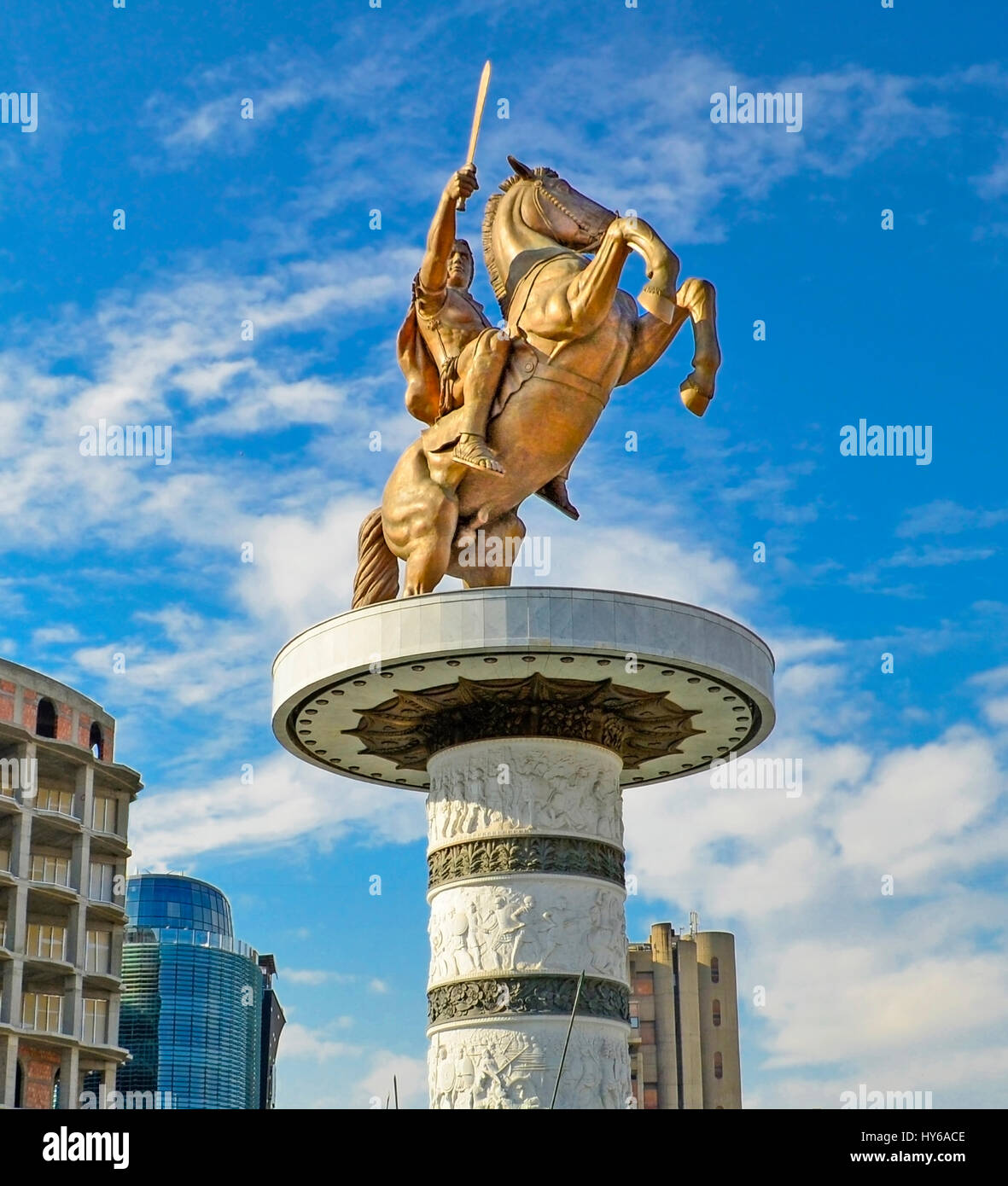 Alexander Das Grosse Denkmal Skopje Mazedonien Stockfotografie Alamy
