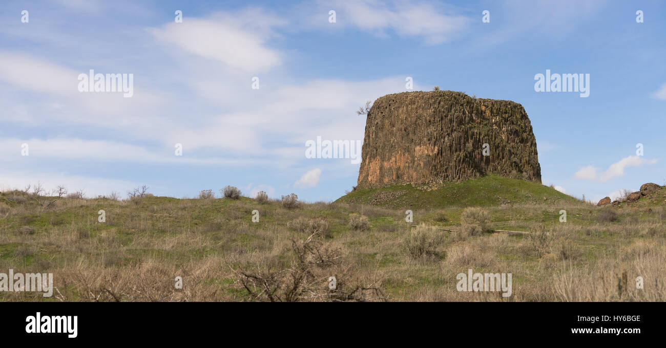 Hut-Rock mit Blick auf den Columbia River und ist auf dem historischen Oregon Trail Stockfoto