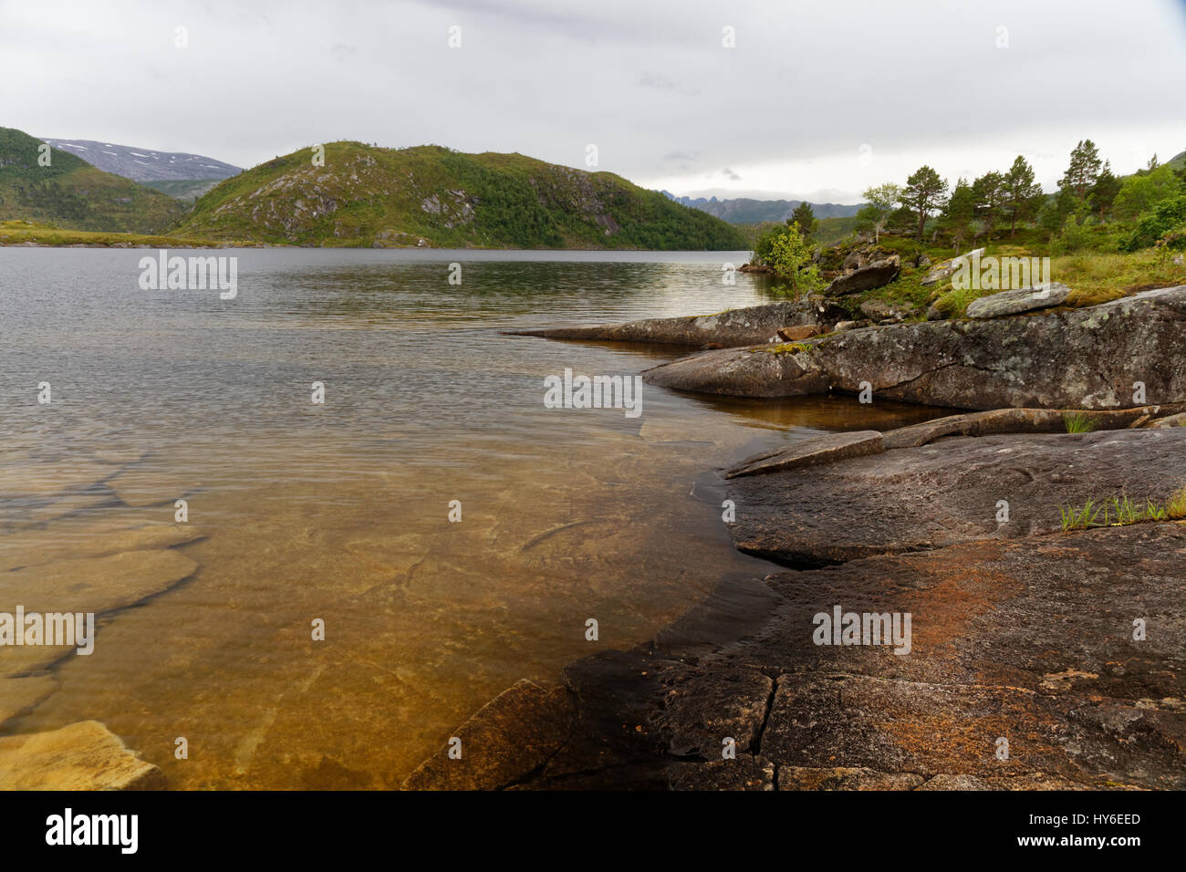 See Valnesvatnet in Nordnorwegen Stockfoto