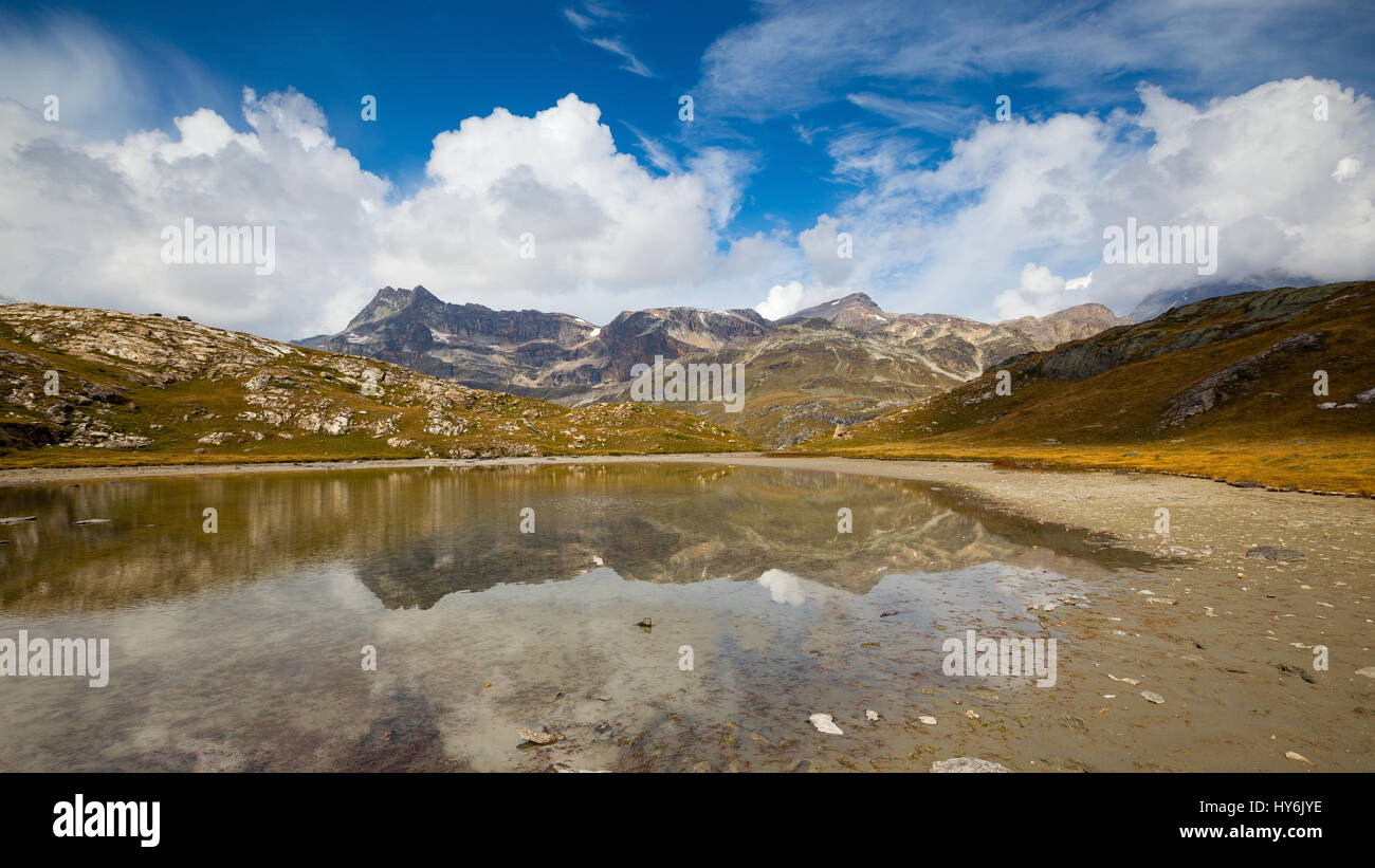 Lac aux Limnés Alpensee, Plan du Lac. Parc National de la Vanoise. Frankreich. Europa. Stockfoto