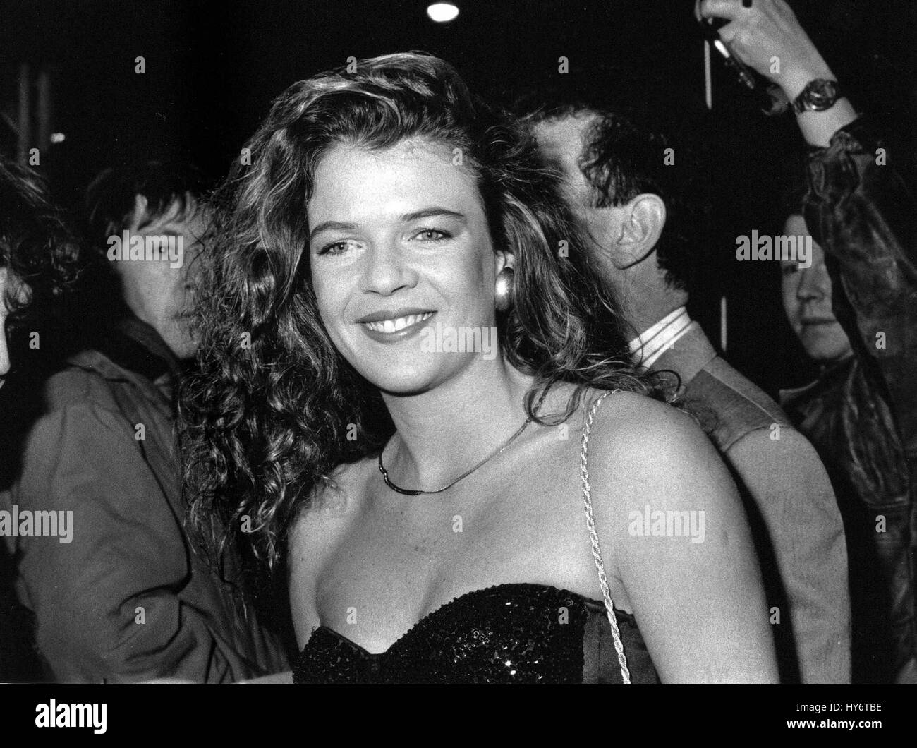 Annabel Croft, ehemaliger britischer Tennisspieler, besucht ein Promi-Event in London, England am 27. Februar 1990. Stockfoto
