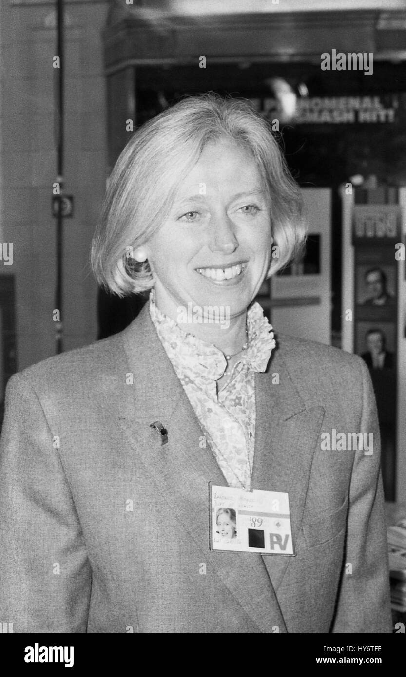 Baroness Gloria Hooper, konservative Partei Peer und ehemaliges Mitglied des Europäischen Parlaments für Liverpool, besucht am Parteitag in Blackpool, England am 10. Oktober 1989. Stockfoto