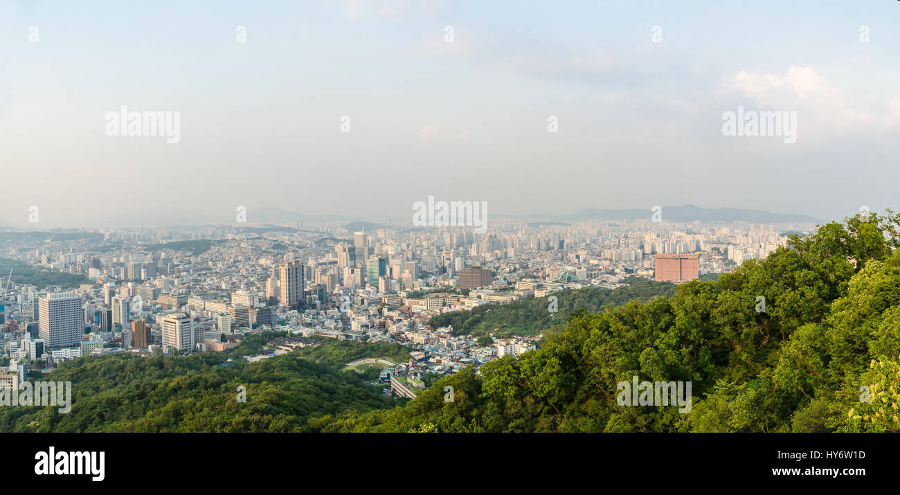 Panoramaansicht der Stadt Seoul, Südkorea Stockfoto