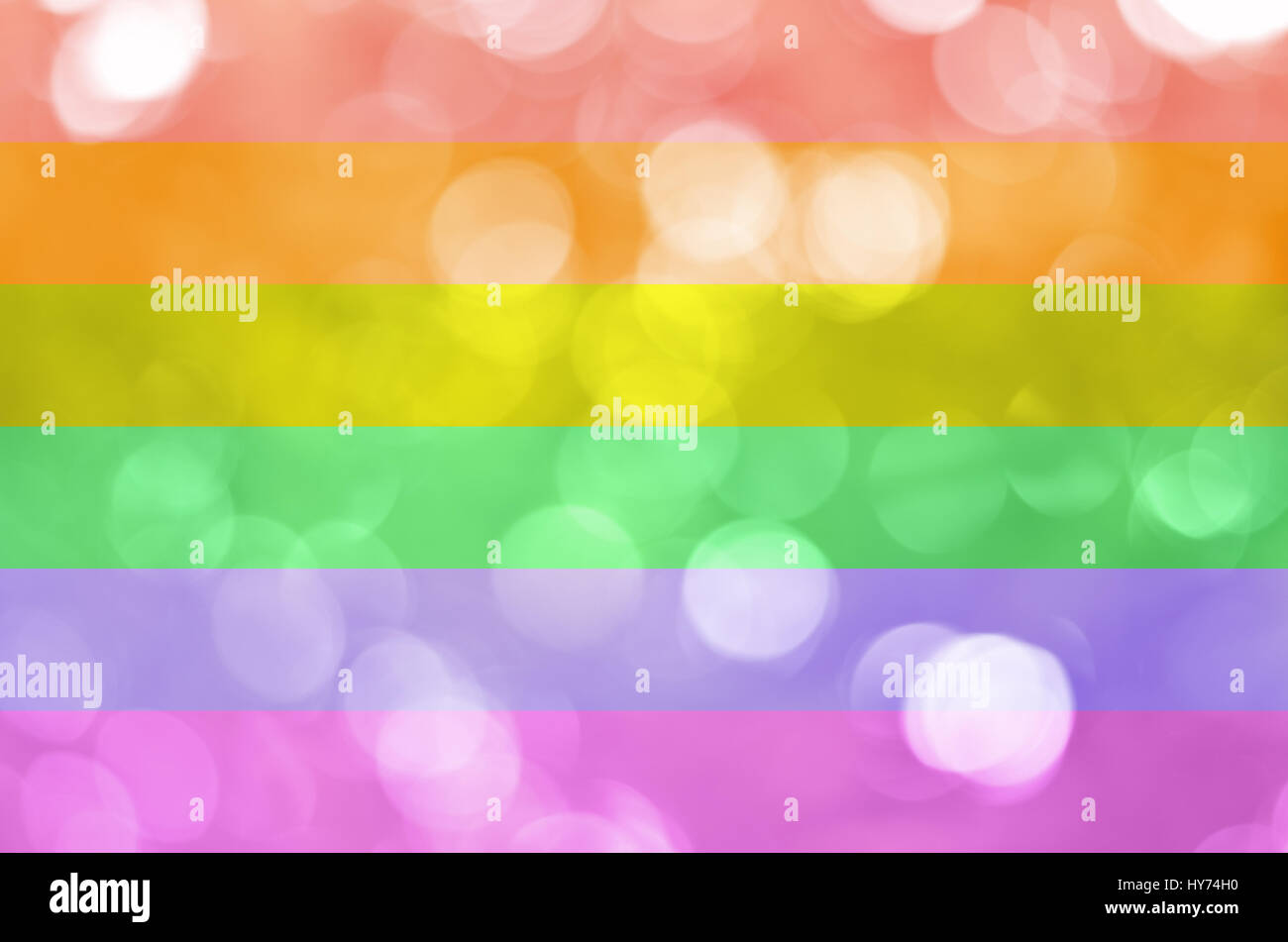 Abstrakte Bokeh auf Regenbogenfahne Stockfoto