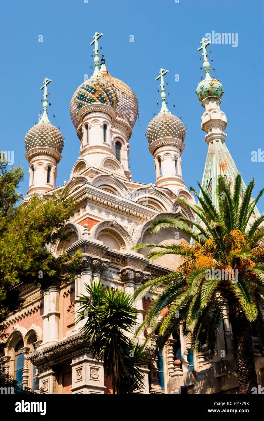 Russische Kirche Detail, San Remo, Italien Stockfoto