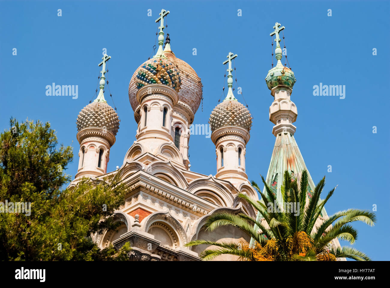 Russische Kirche Detail, San Remo, Italien Stockfoto