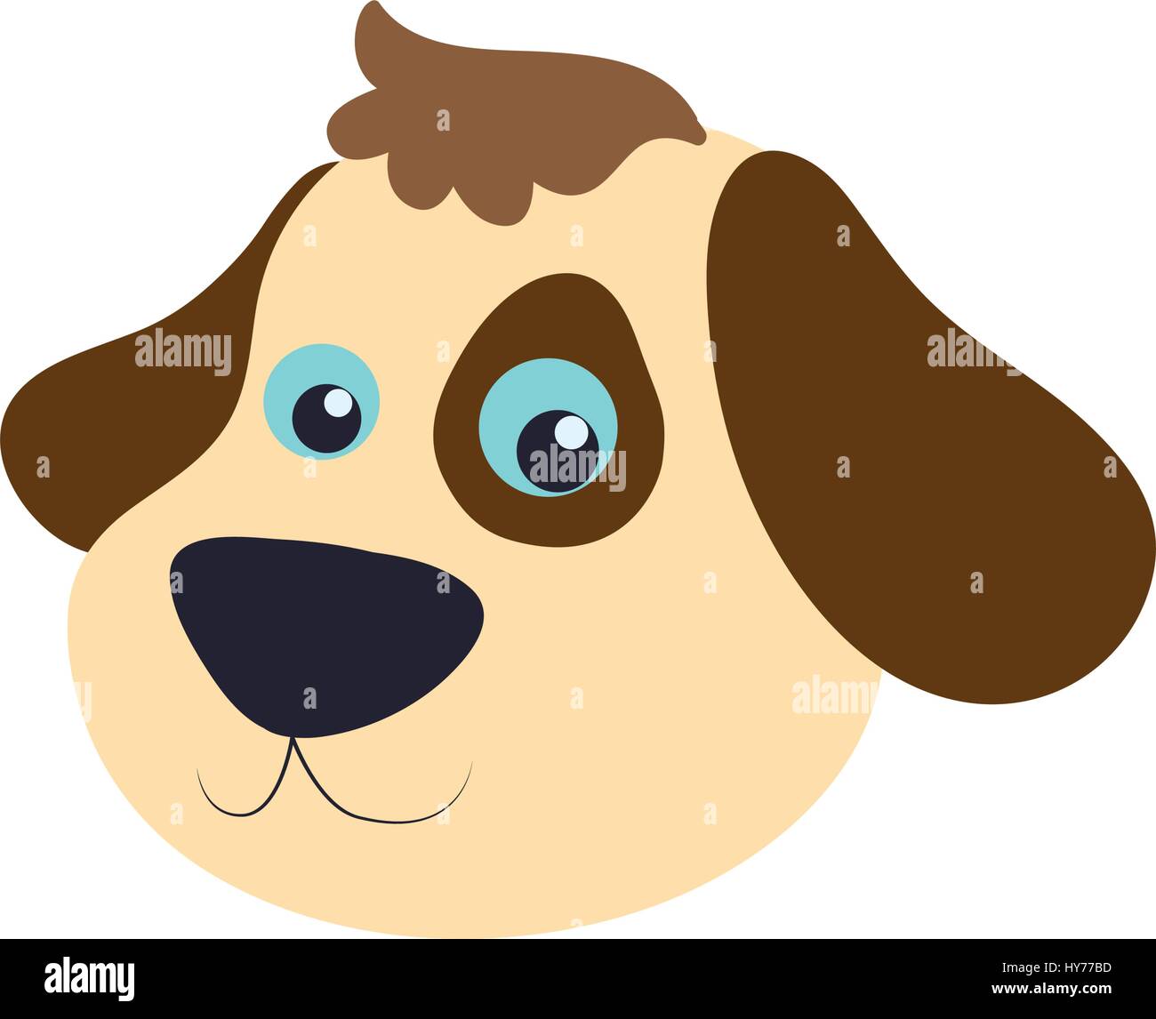  Karikatur Zeichnung Hundekopf Vektor-Illustration Symbol Stock Bildidee 