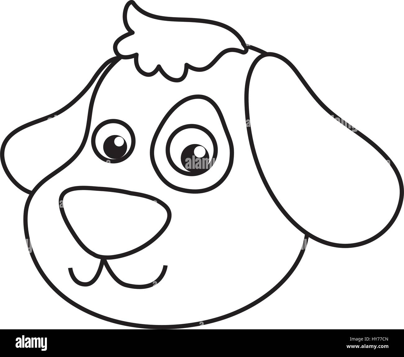  Karikatur Zeichnung Hundekopf Vektor-Illustration Symbol Stock Bildidee 