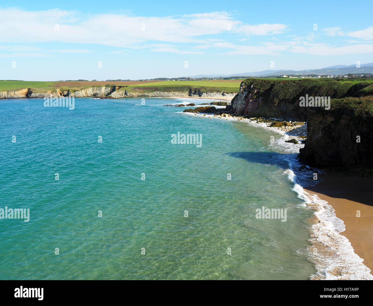 Landschaft der kantabrischen Küste von Serantes in Tapia de Casariego, Asturien - Spanien Stockfoto