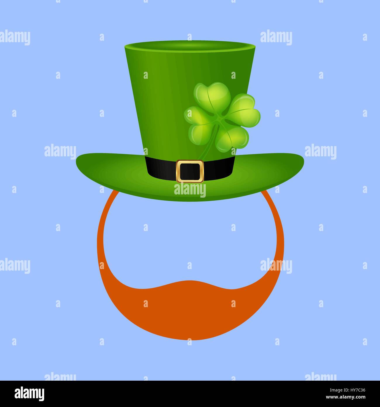 Vorlage-Gesicht-Kobold auf St. Patrick s Tag Vektor illustratio Stock Vektor