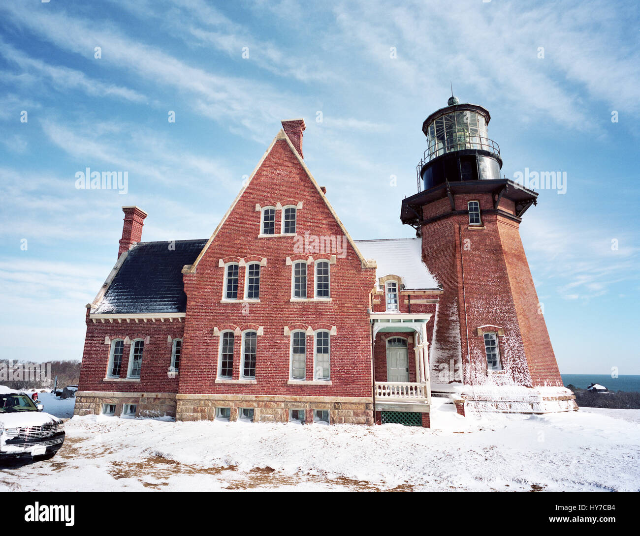 Südöstlichen Licht - Block Island Stockfoto