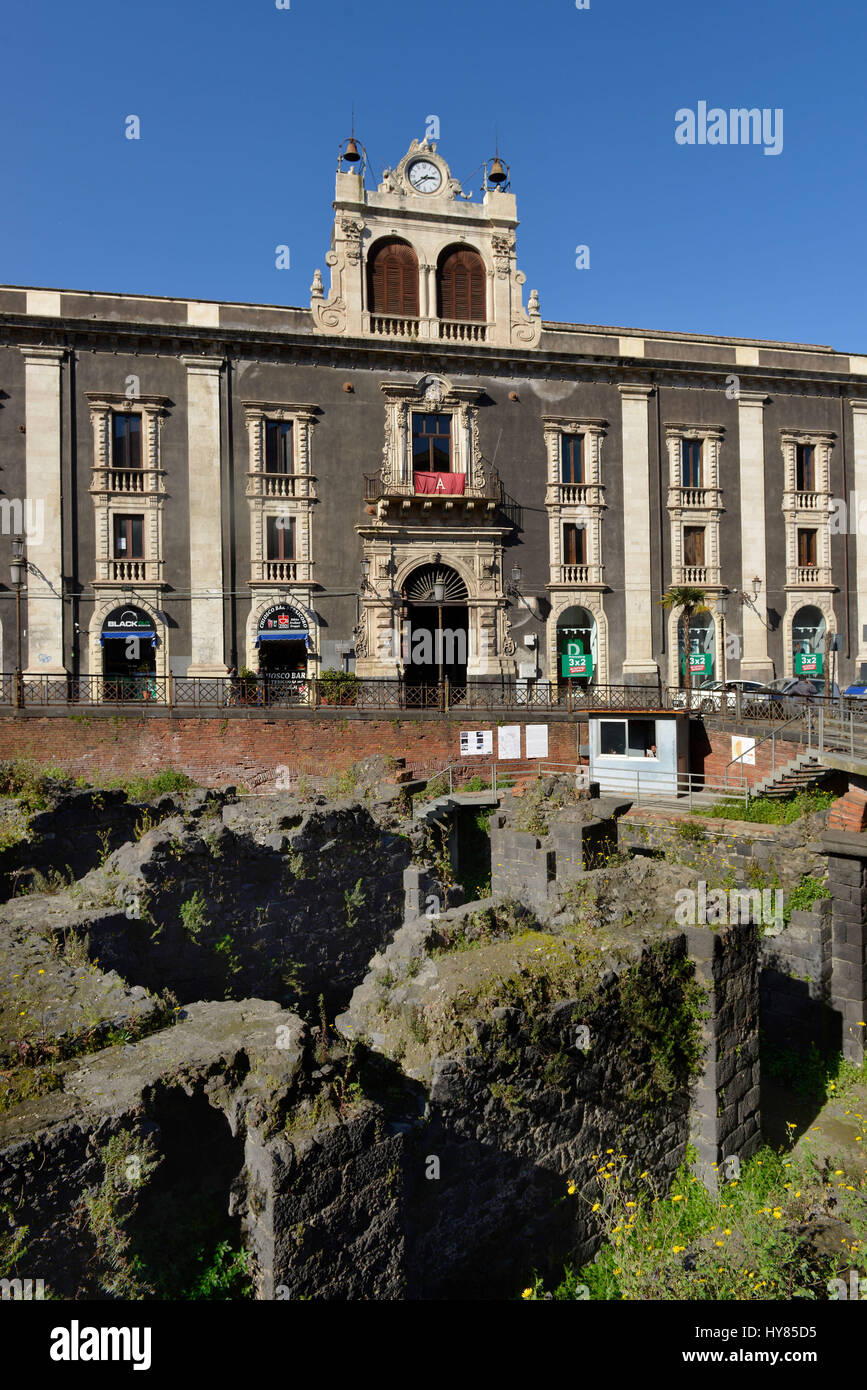 Anfiteatro Romano, Piazza Stesicoro, Catania, Sizilien, Italien, Sizilien, Italien Stockfoto