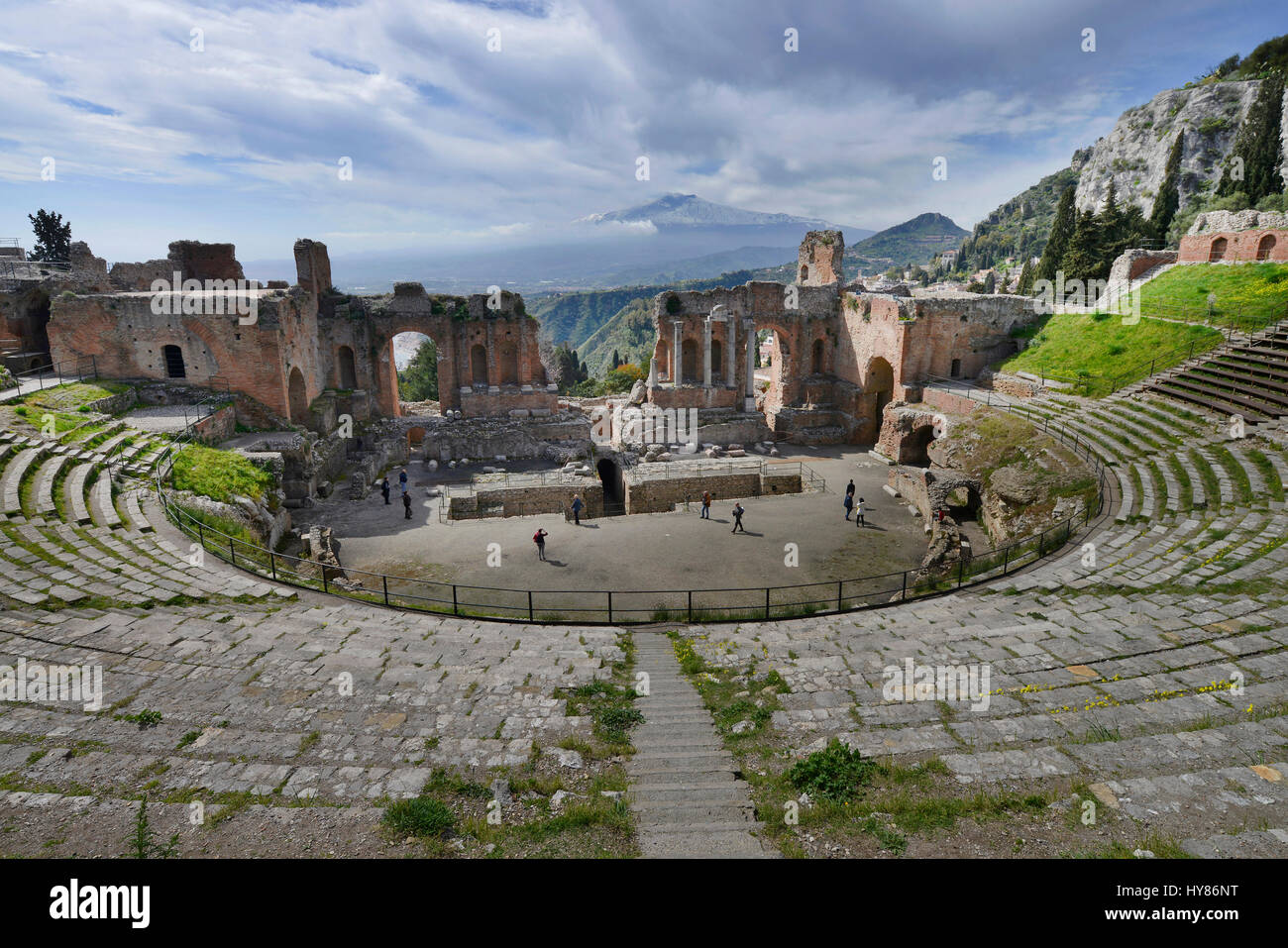 Teatro Greco in Taormina, Sizilien, Italien, Sizilien, Italien Stockfoto