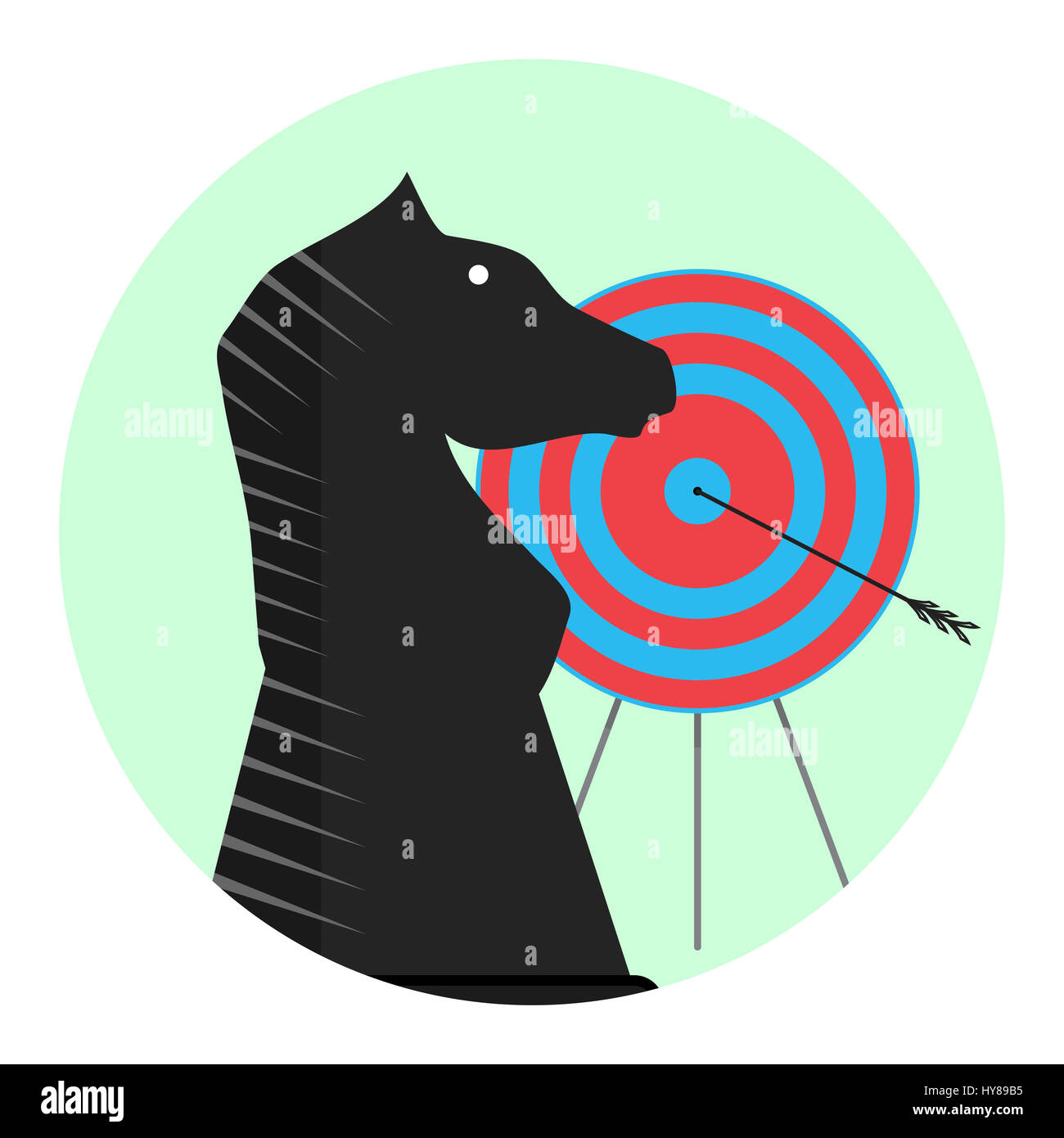 Gewinn-Strategie-Symbol. Strategische Leistung, Vektor-illustration Stockfoto