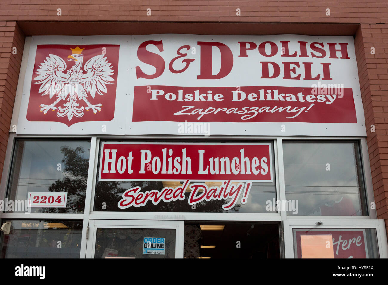 Pittsburgh, Pennsylvania.  Polnische Delikatessen an der Pennsylvania Avenue. Stockfoto