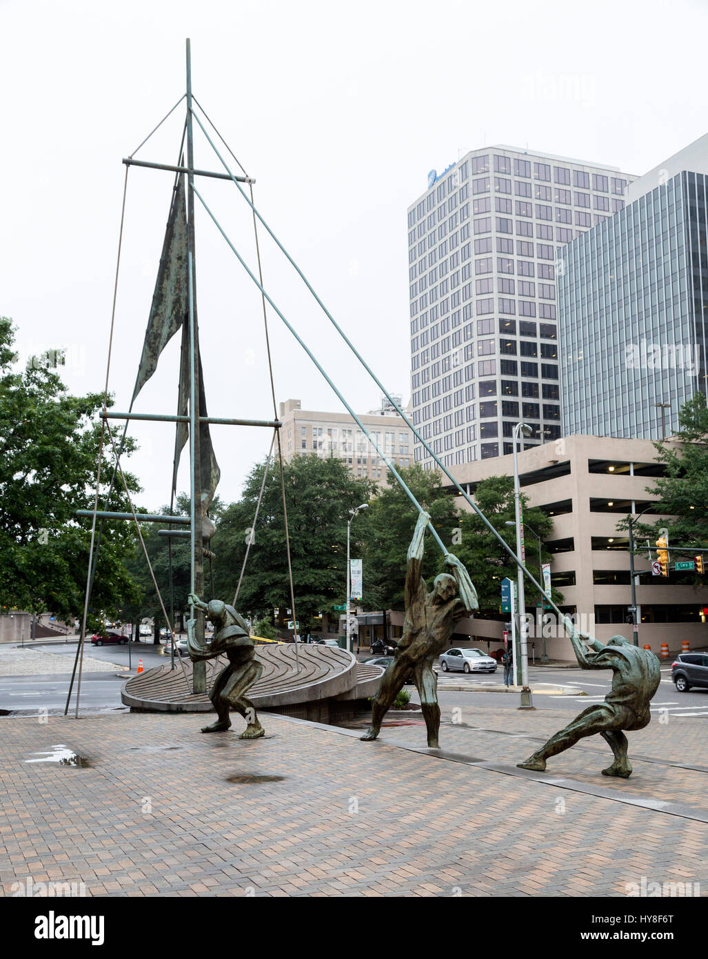 Richmond, Virginia.  Denkmal für die Bateaumen so. 9. St. und Ost Cary. Stockfoto