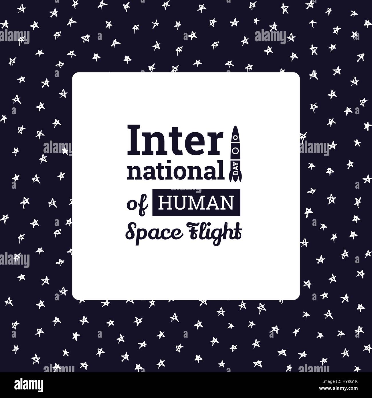 Internationaler Tag der bemannten Raumfahrt Stock Vektor