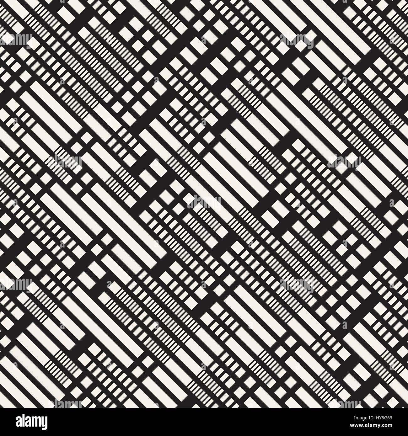 Schwarz / weiß unregelmäßige gestrichelt Muster. Abstraktes Vektor nahtlose Hintergrund Stock Vektor