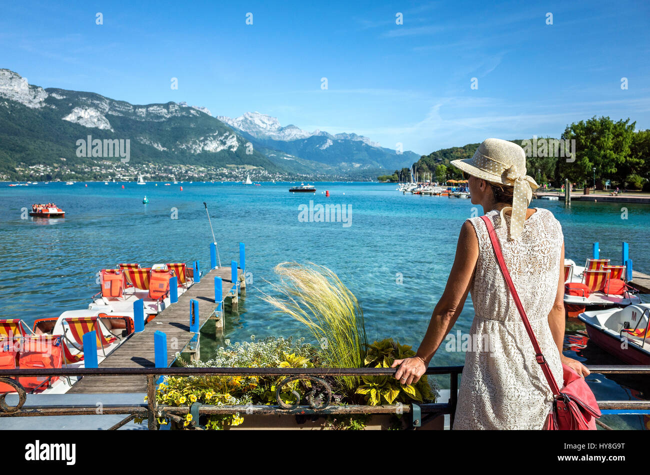 Frankreich, Haute Savoie, den See von Annecy. Stockfoto