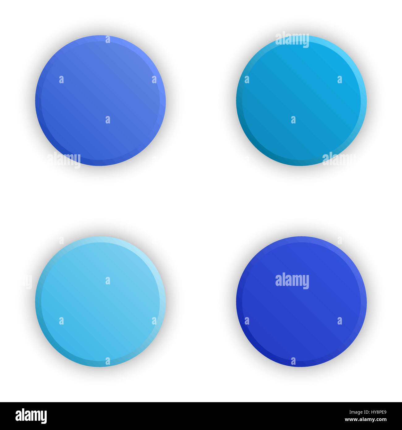 Leere Runde 3d Buttons mit Schatten für Multimedia, Website-Elemente oder apps. Vektorelement der Grafik-design Stock Vektor