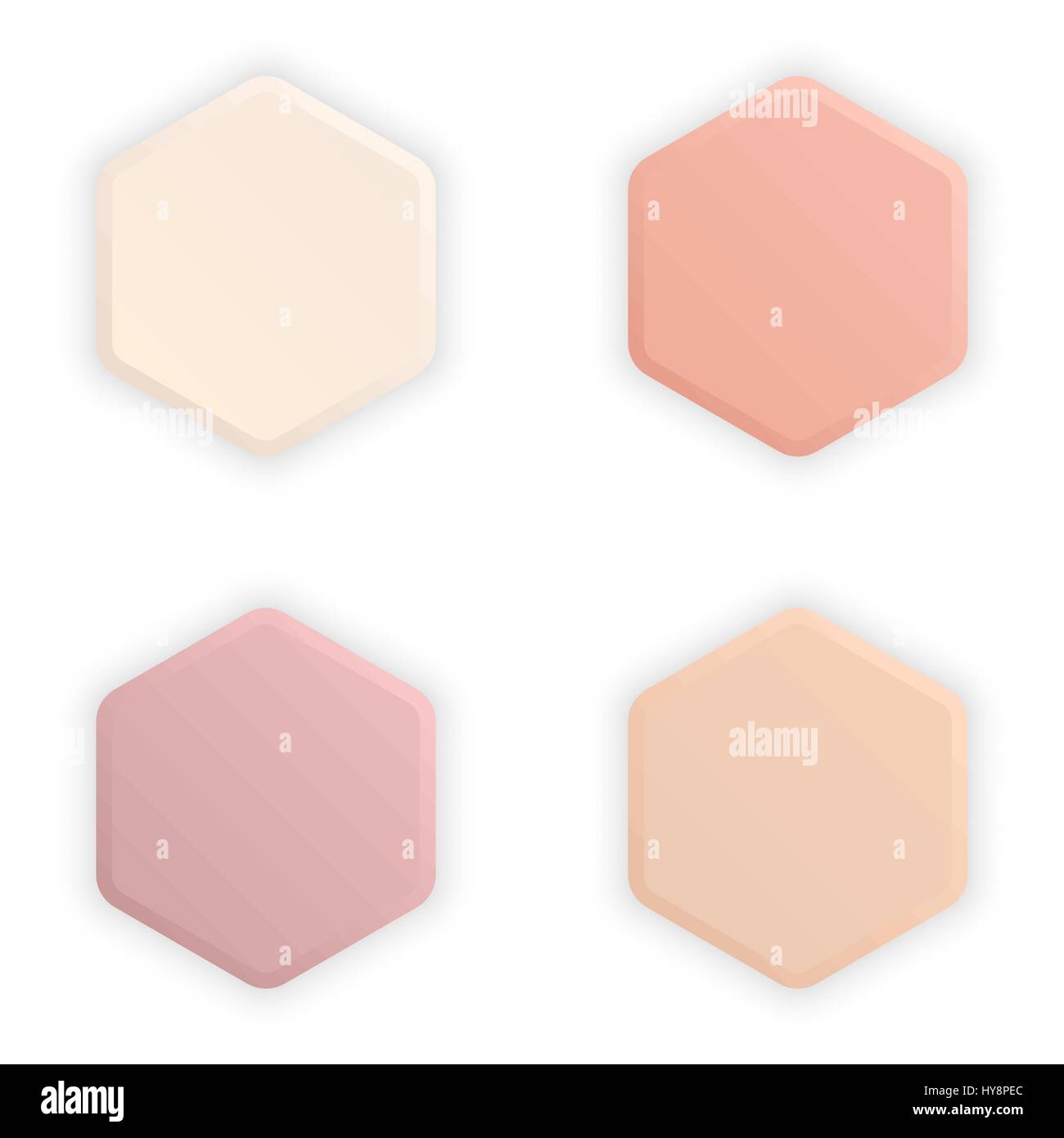 Leere sechseckige 3d Buttons mit Schatten für Multimedia, Website-Elemente oder apps. Vektorelement der Grafik-design Stock Vektor