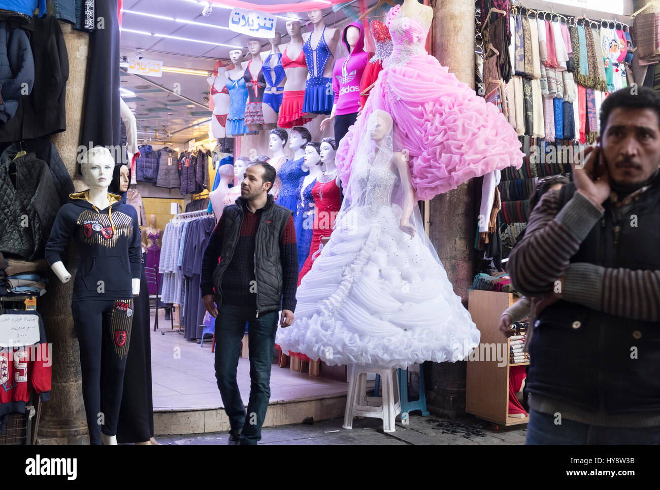 Basar in der Altstadt von Damaskus. Syrien Anfang 2017 Stockfoto