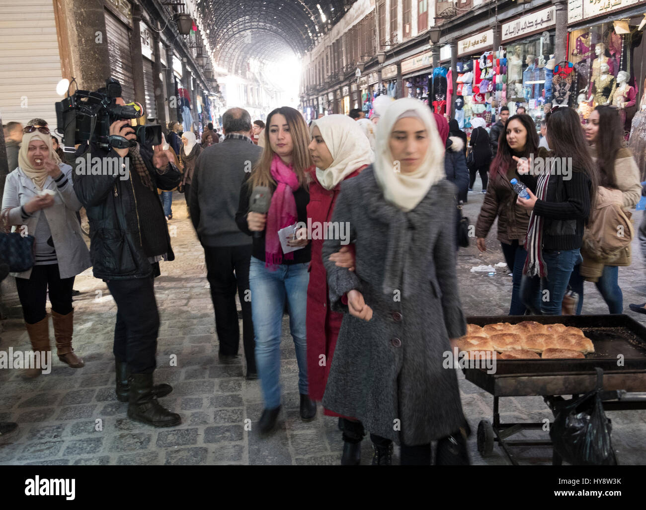 Basar in der Altstadt von Damaskus. Syrien Anfang 2017 Stockfoto