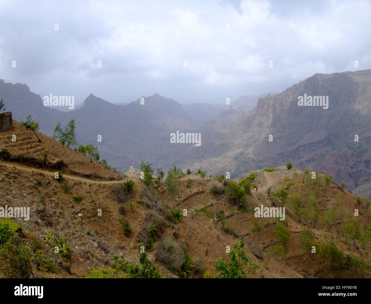 Zentralen Bergregion von der Insel Santiago, Republik Cabo Verde. Stockfoto