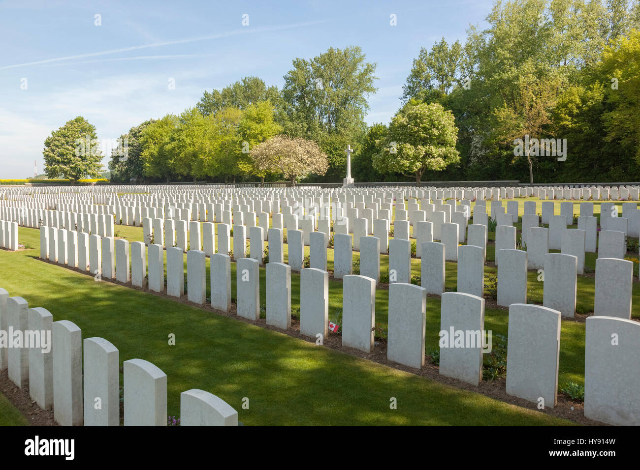 Kanadische Friedhof Nr. 2, Neuville-St.Vaast, Frankreich. Fast 3.000, 1914-18 Kriegsopfer sind auf dieser Website gedacht. Stockfoto