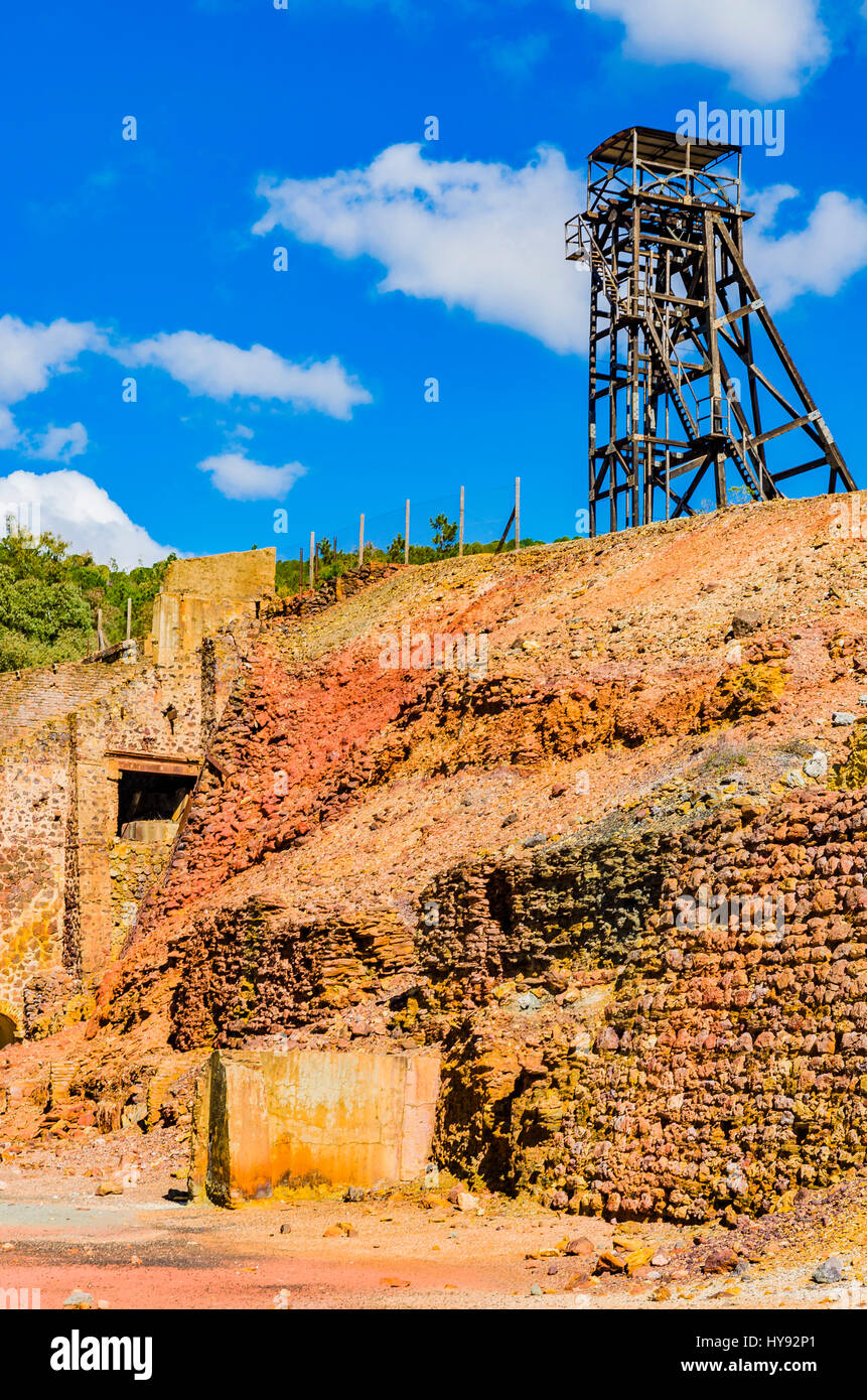 Peña del Hierro Mine, geöffneten als touristische Attraktion. Rio Tinto Abbaugebiet. Minas de Riotinto, Huelva, Andalusien, Spanien, Europa Stockfoto