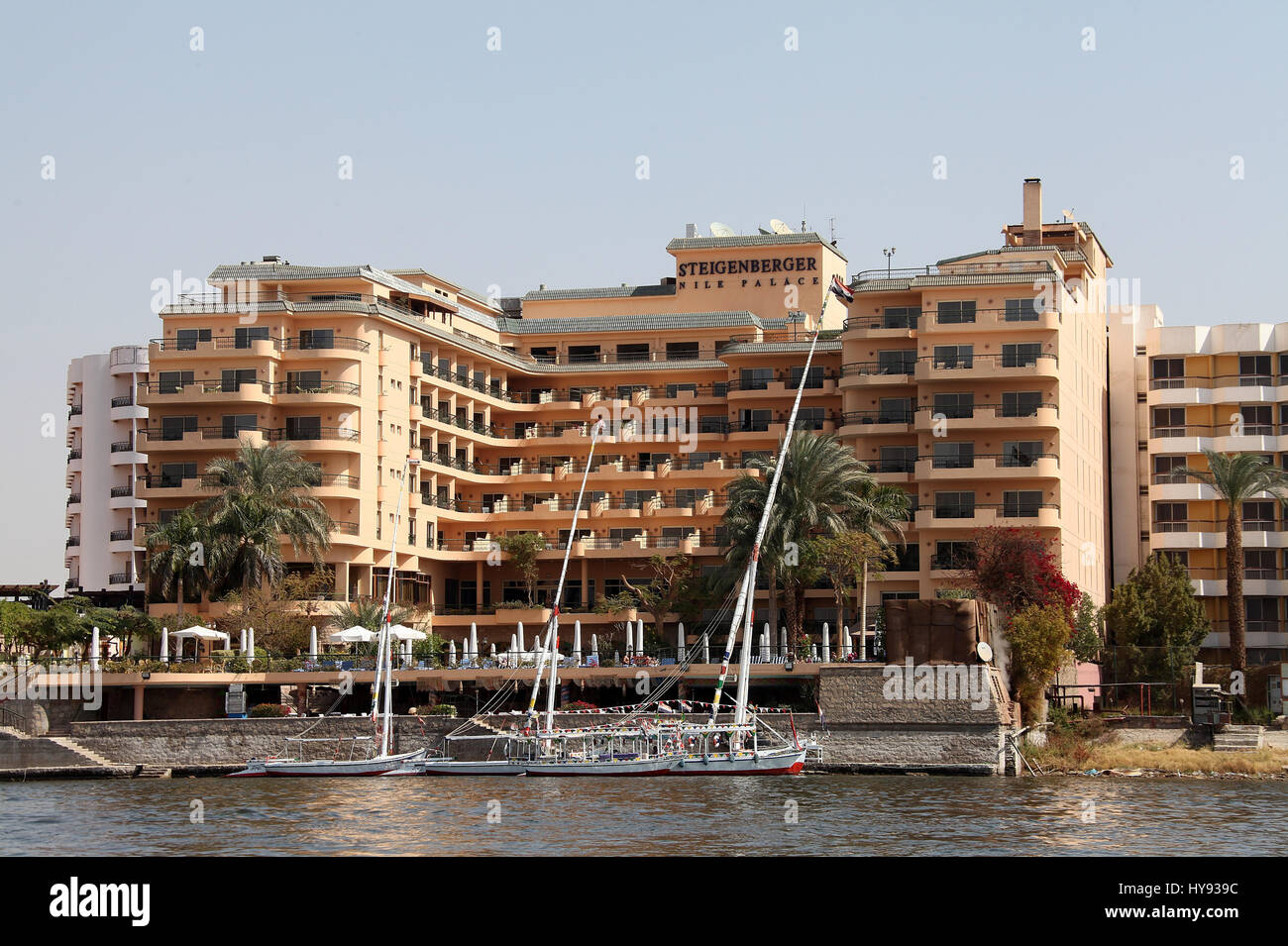 Steigenberger Hotel am Ostufer des Nils in Luxor Stockfoto