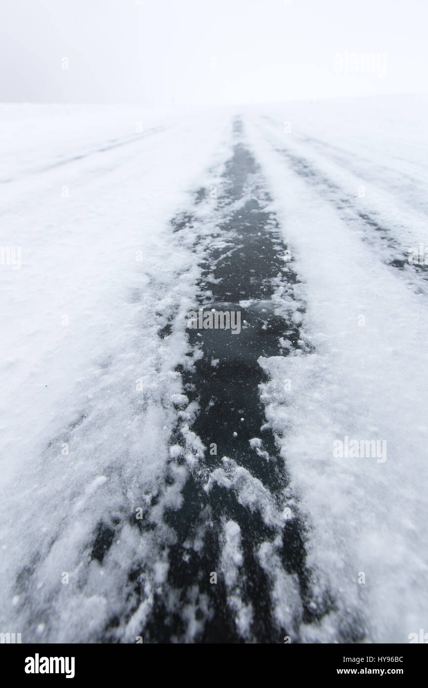 Ice Road in Yellowknife Stockfoto