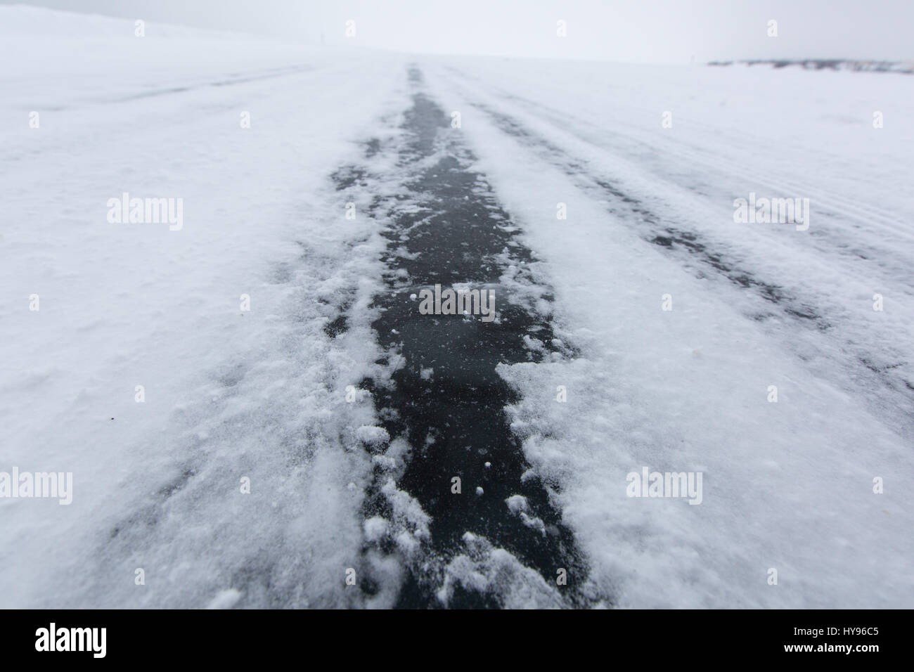 Ice Road in Yellowknife Stockfoto