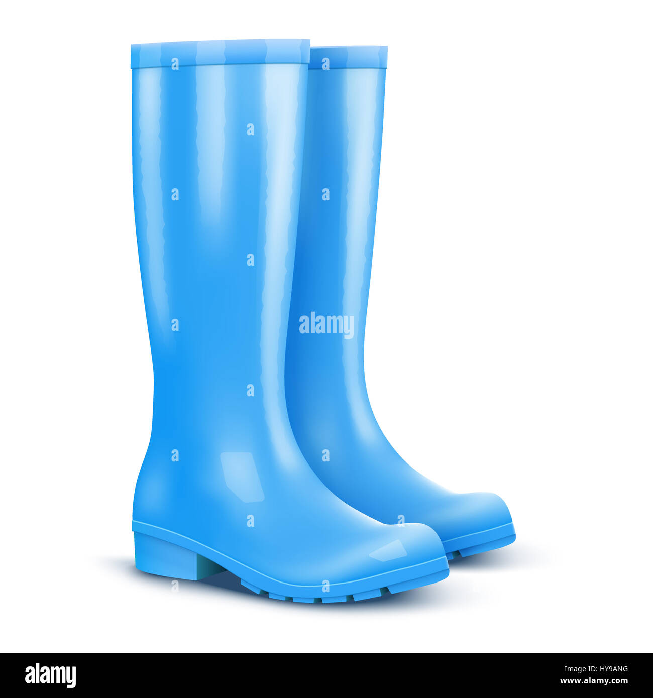 Blaue Regen Stiefel Stockfoto