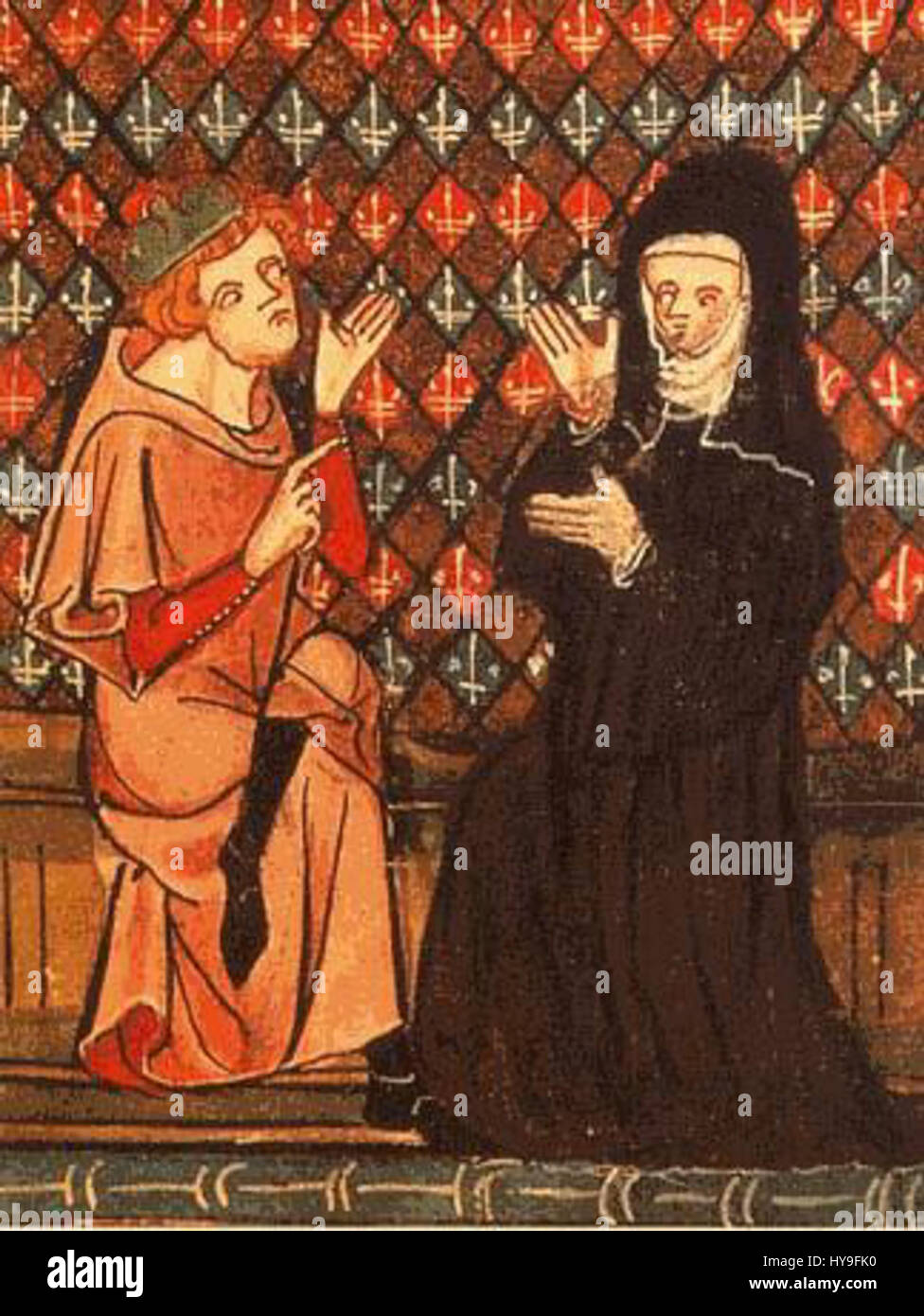 Abelard und Heloise waren prominente Persönlichkeiten der mittelalterlichen Philosophie und Romantik. Ihre Beziehung ist berühmt für intellektuelle Leistungen und persönliche Tragödien, die im Laufe der Jahrhunderte zahlreiche Werke der Literatur und Philosophie inspiriert haben. Stockfoto