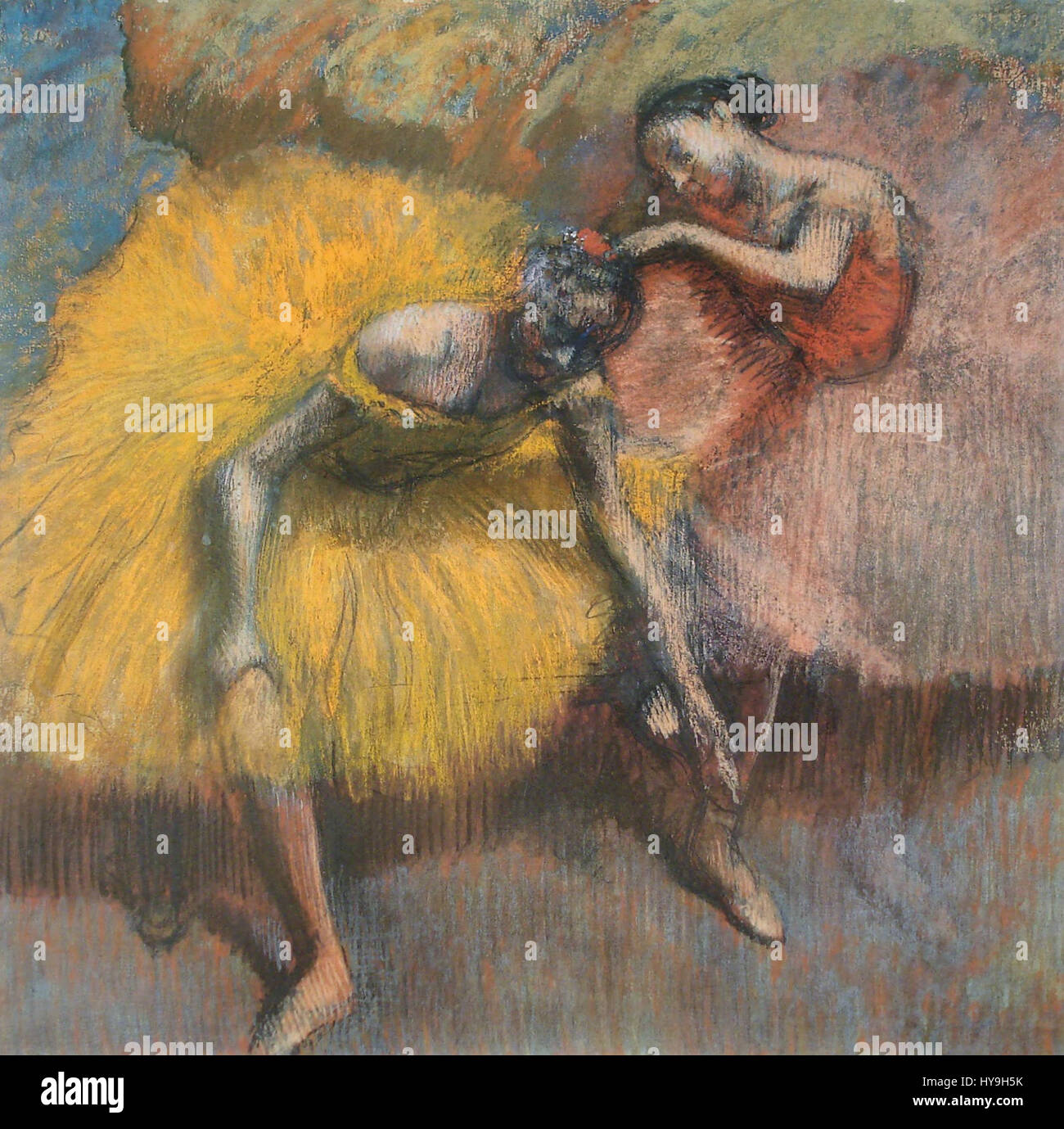 Edgar Degas Amarillo y Rosa Stockfoto