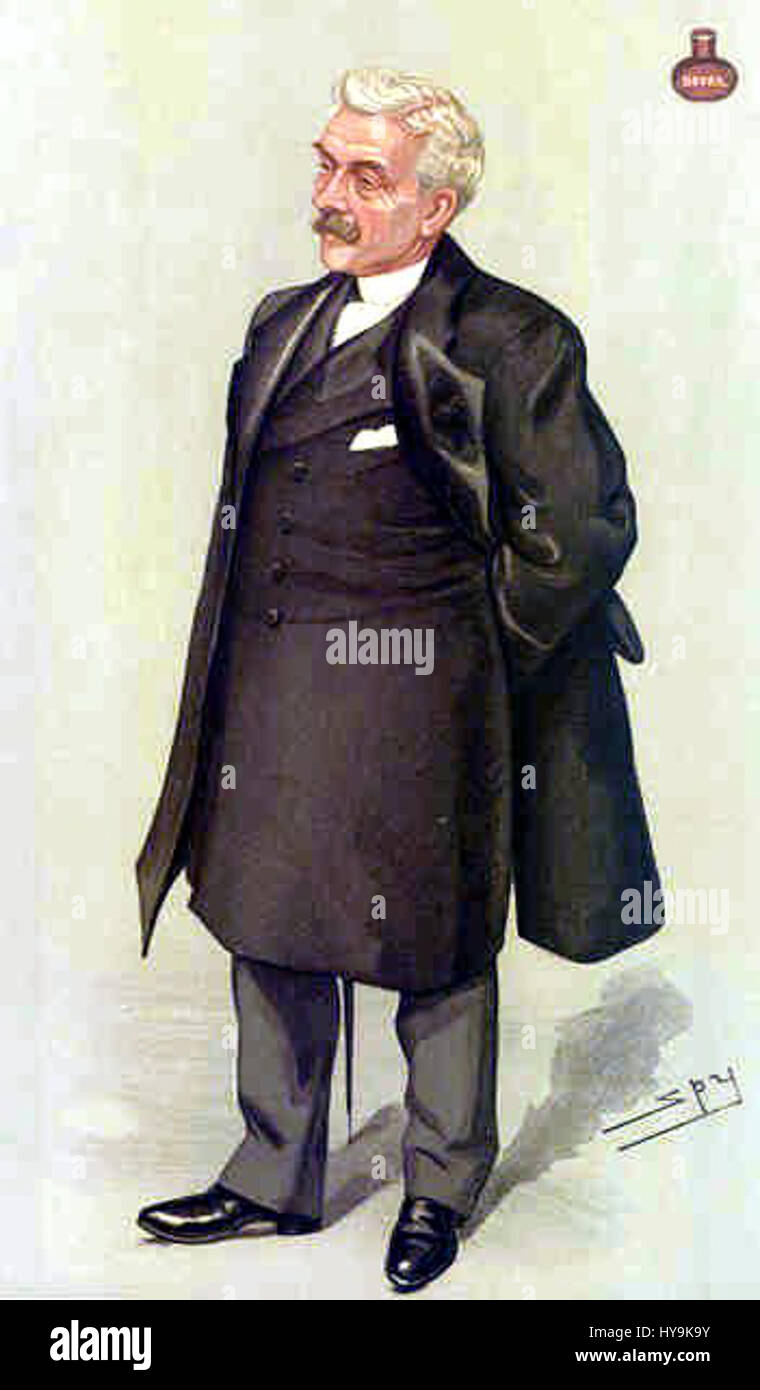 Diese Karikatur von John Lawson Johnston, die in der Ausgabe von „Vanity Fair“ vom 18. Februar 1897 zu sehen ist, bietet eine satirische Darstellung der öffentlichen Figur. Die Illustration ist Teil der Tradition des sozialen und politischen Kommentars des Magazins Ende des 19. Jahrhunderts. Stockfoto